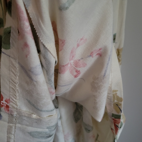 Vintage Orvis Linen Blend Pleated Maxi Cottagecore Floral A-line USA Skirt - Picture 6 of 7